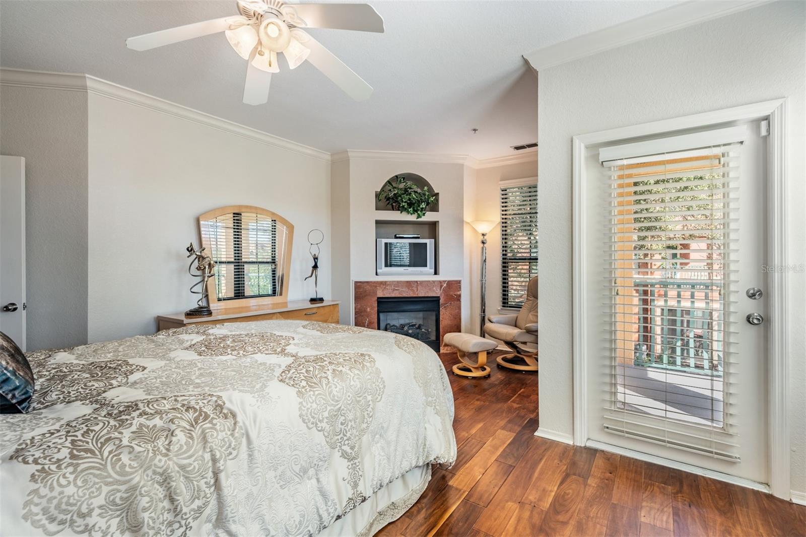 Acces to second floor patio off primary bedroom
