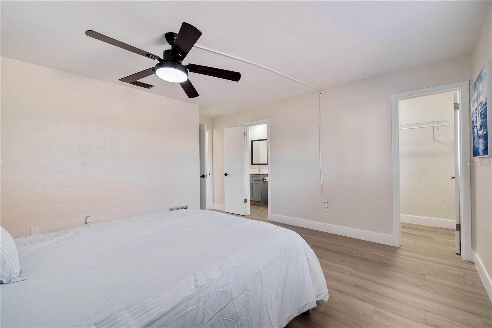 Larger Guest bedroom - Bathroom access, walk in closet