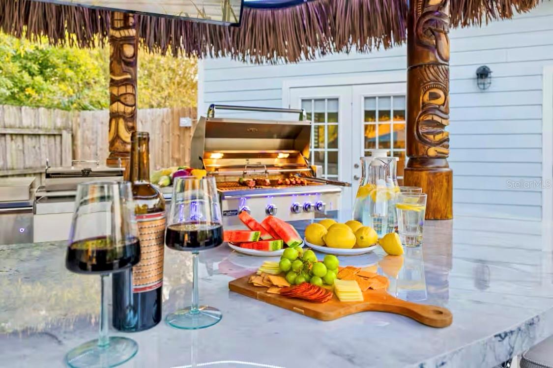 Outdoor Tiki BBQ Hut