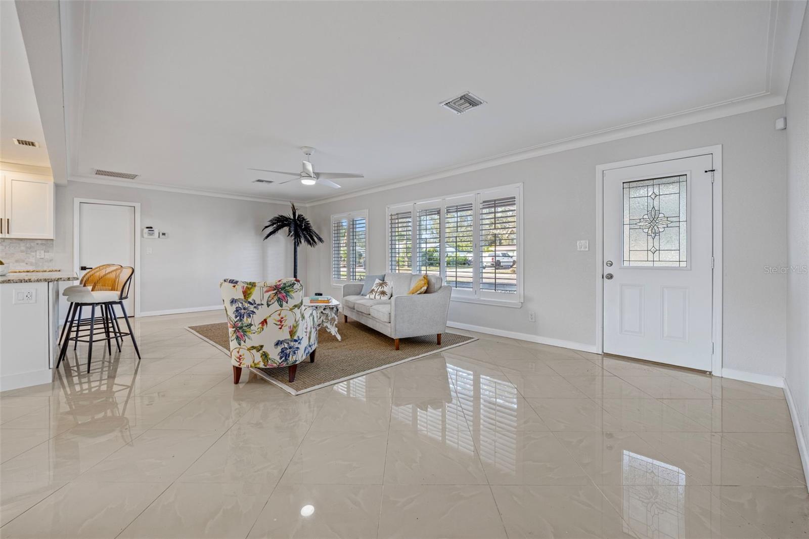 View of Living room from bedroom hallway