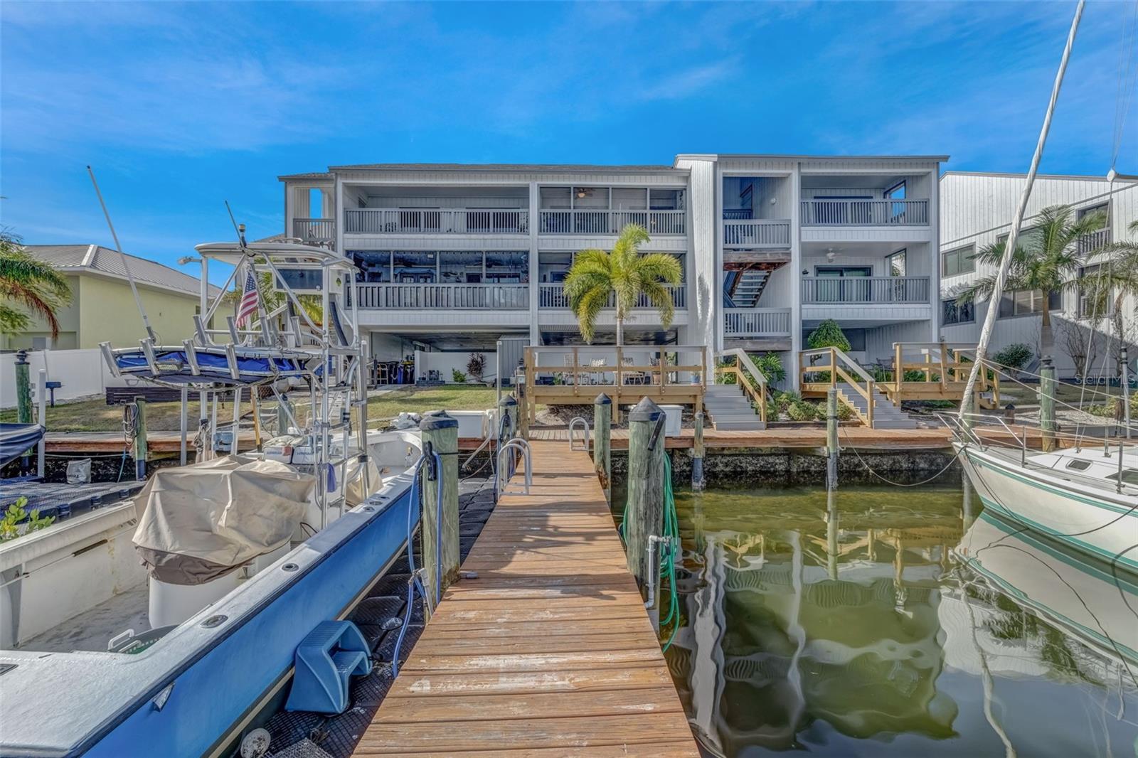 View from dock to Back of Condo Units.