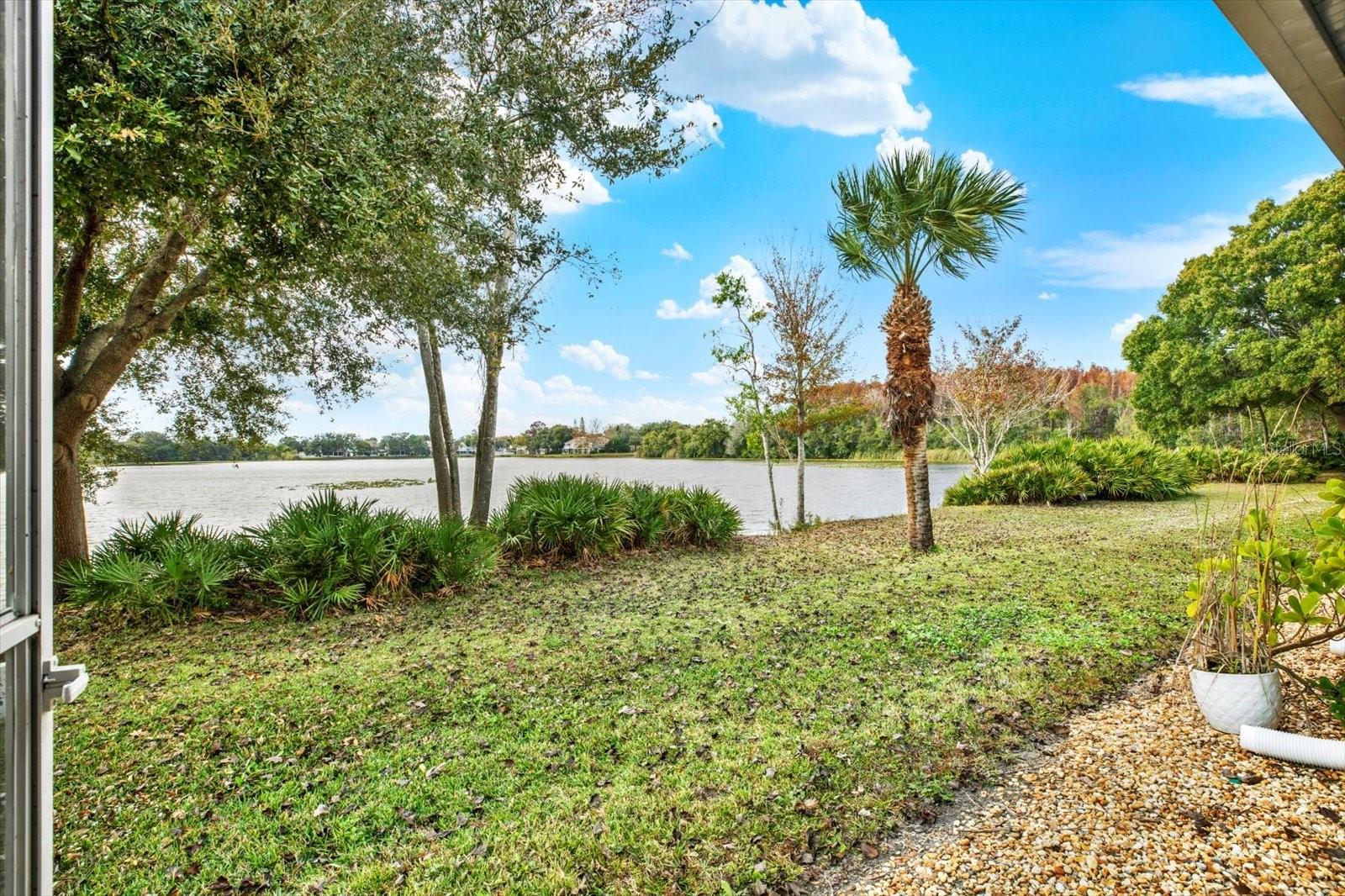 Overlooking pond from townhome.