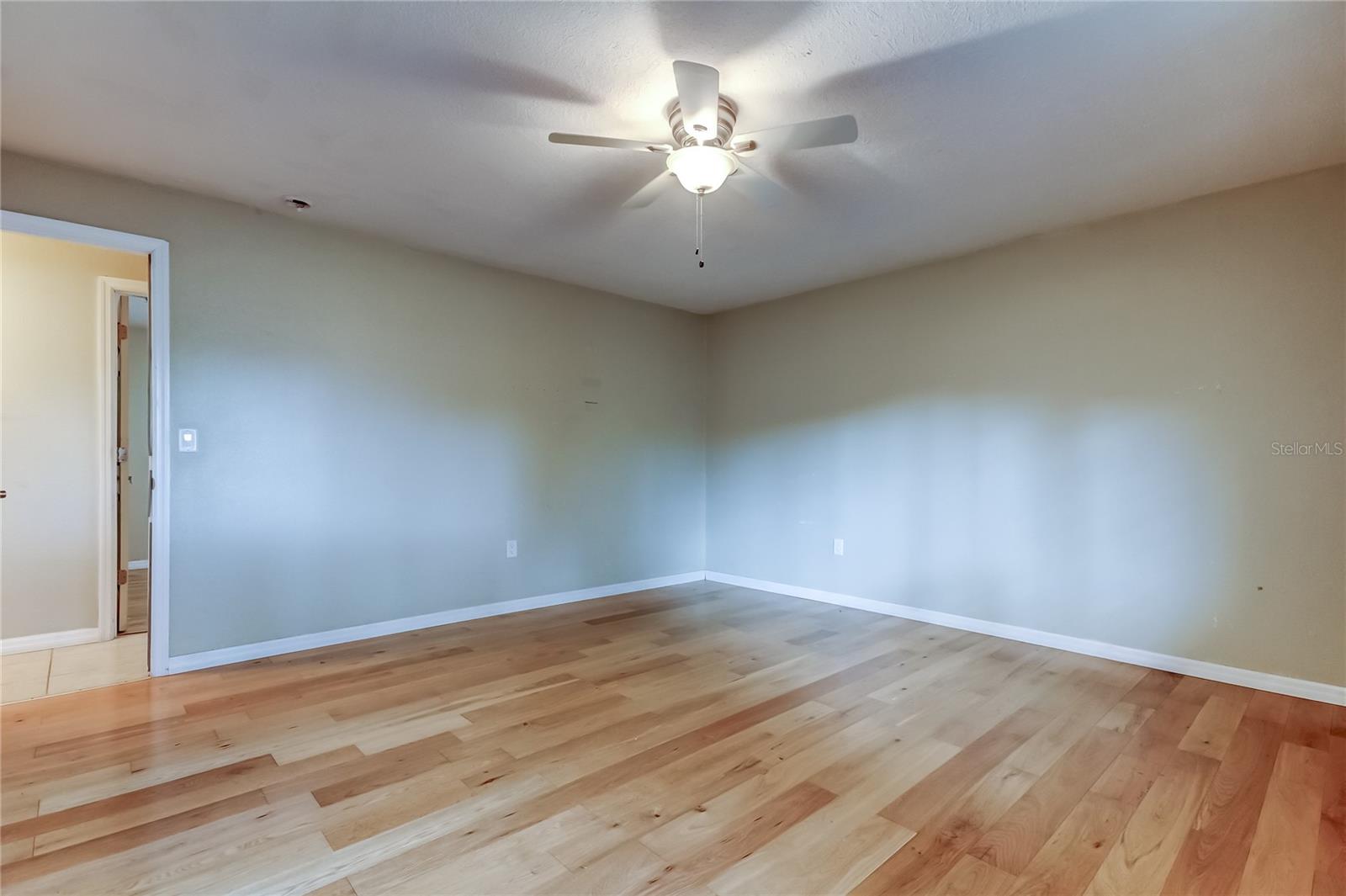 Primary bedroom looking towards hall way.