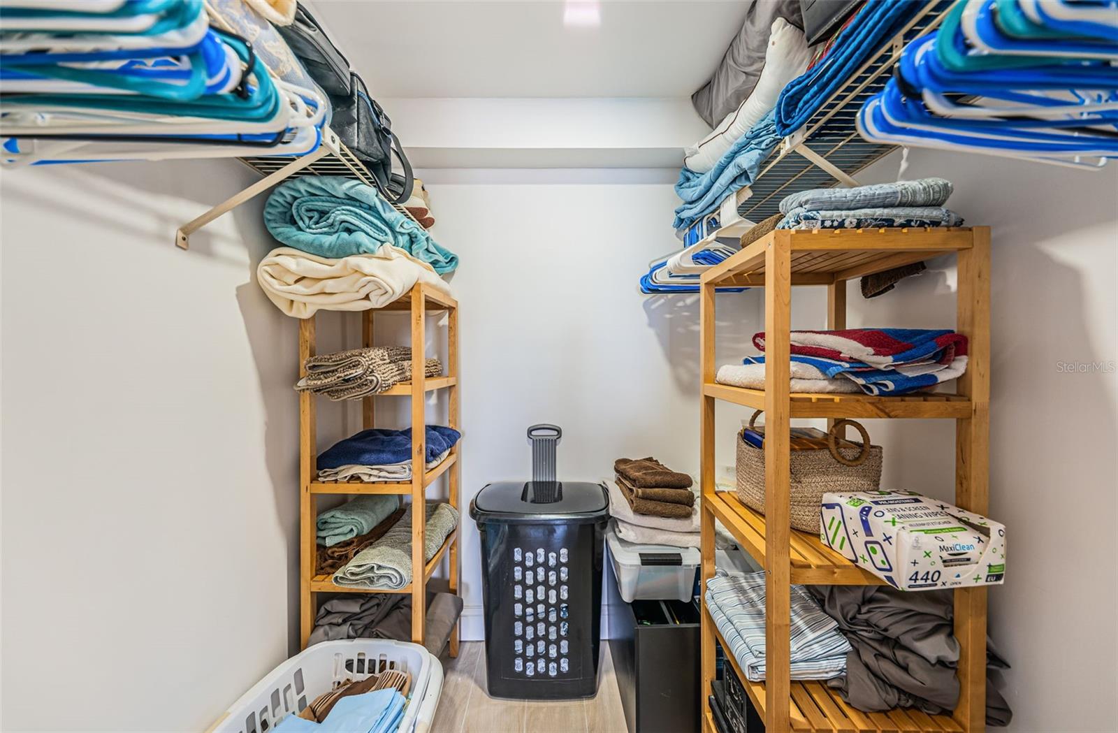 Spacious walk-in closet in master bedroom