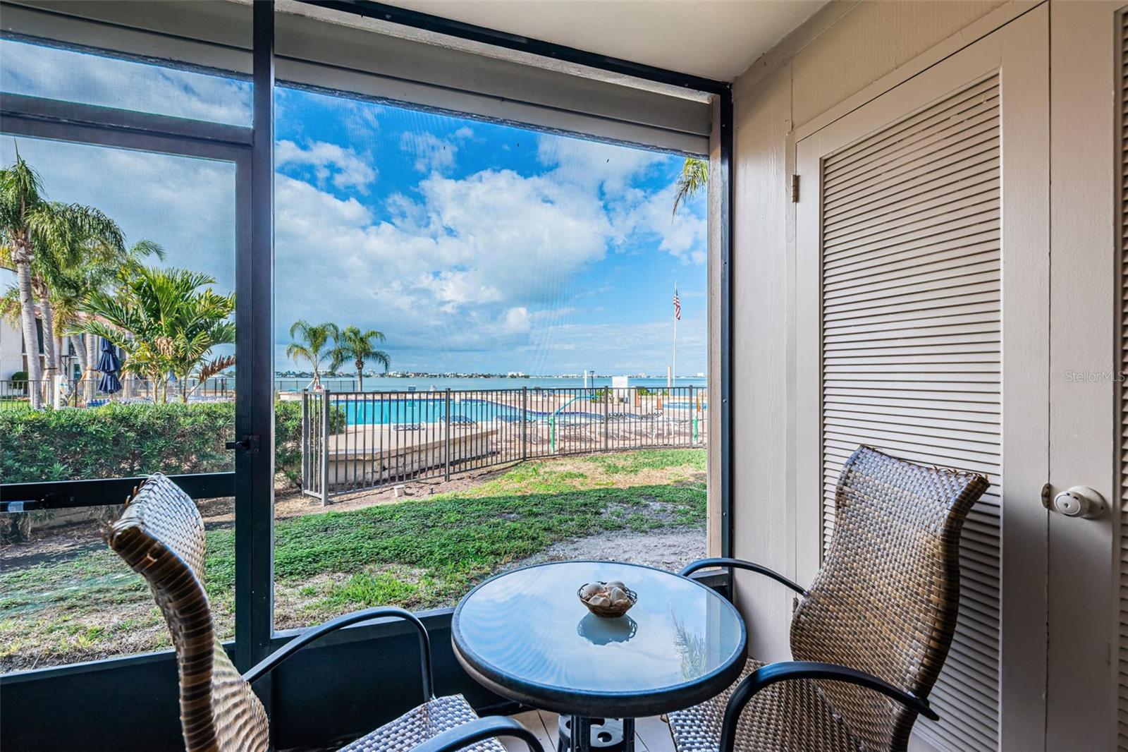 Screened patio with great view