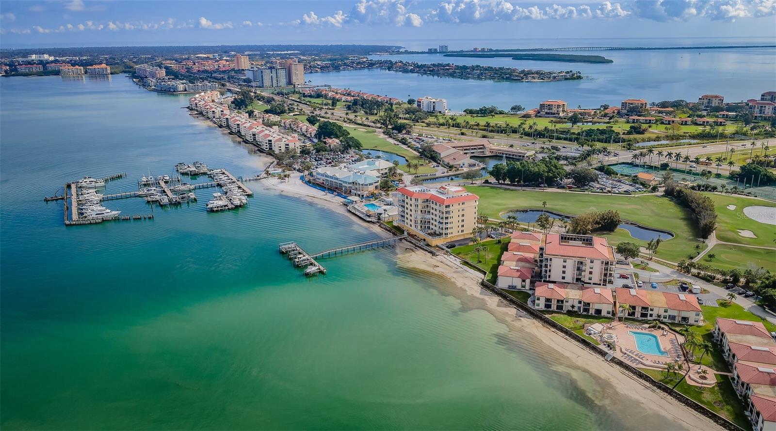 Casa del Mar - in foreground of photo - Isla del Sol Yacht & Tennis Club is in background of photo