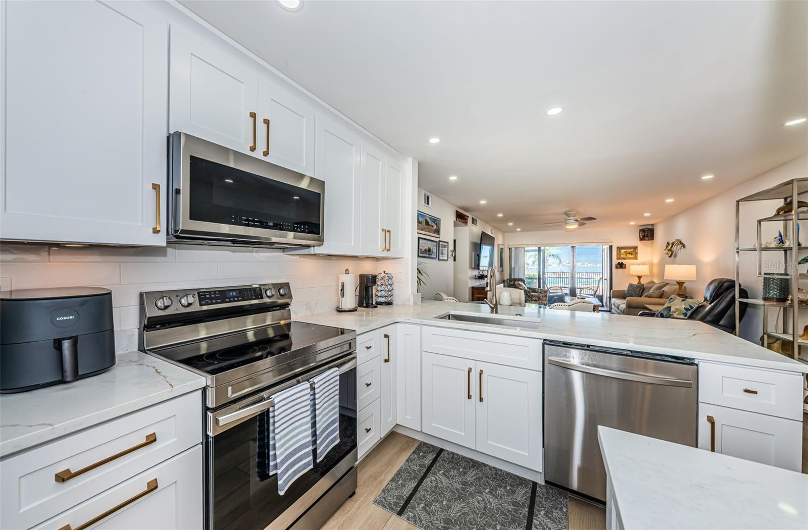 Beautifully updated kitchen with stainless steel