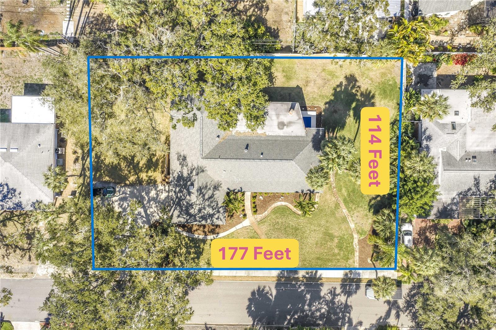 Triple Size Lot is a rarity.  Development value has incredible future returns.  2 lots out of the flood zone AE.