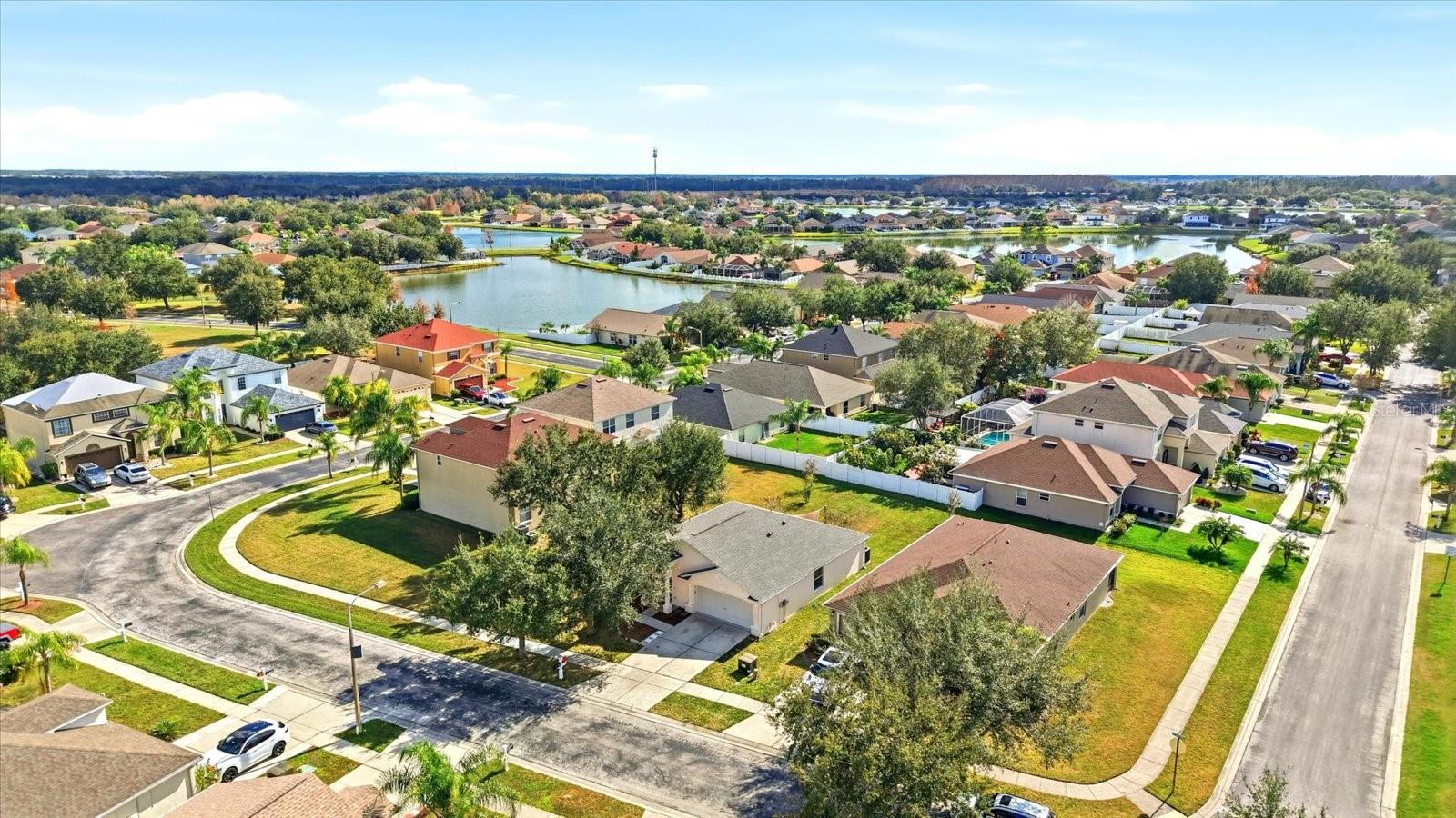 Aerial View of House & Community
