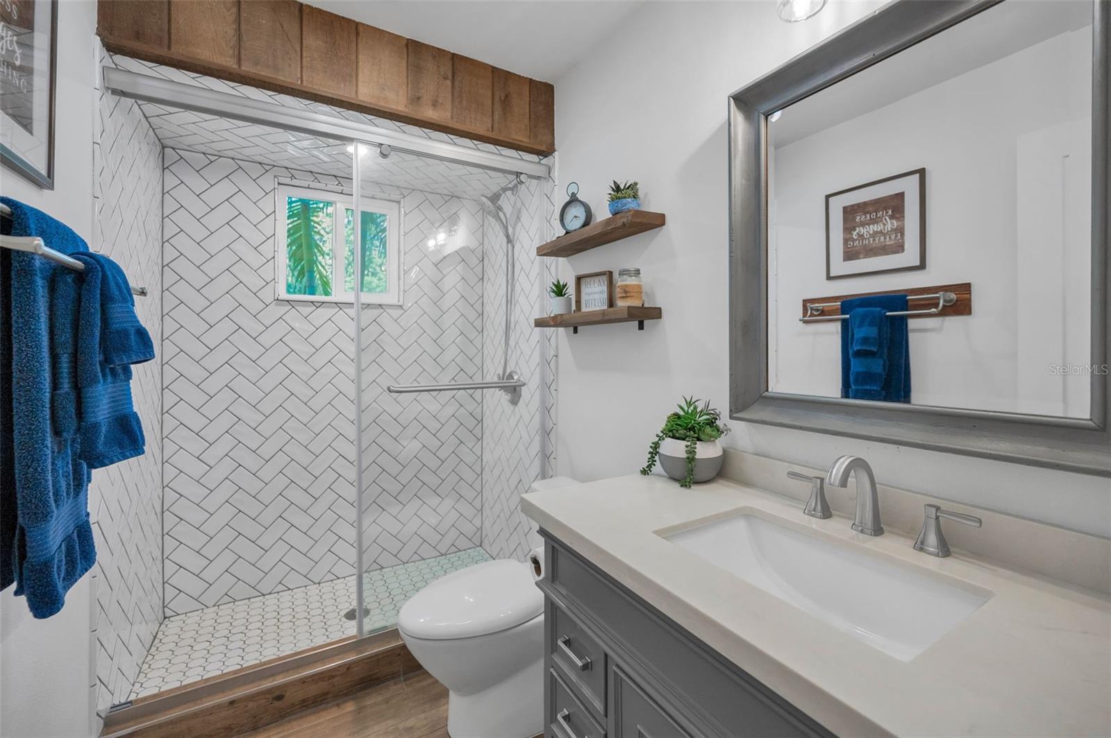 Bathroom 1 Downstairs, Shared by Bedrooms 1 & 2.