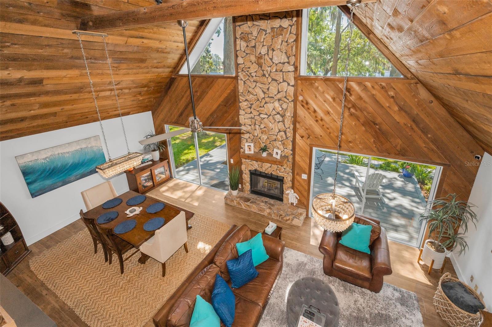 View Upstairs Balcony Looking Into Downstairs Living Space