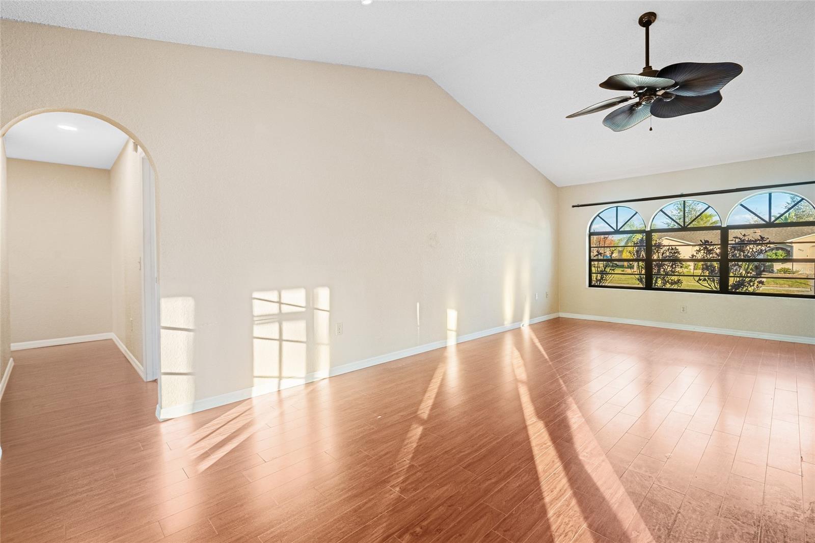 open large living room and/or dining room and living room area