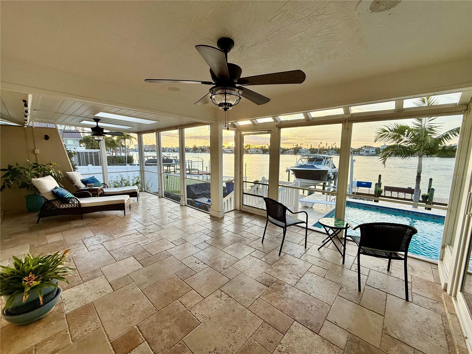 Screened rear patio, awesome water views
