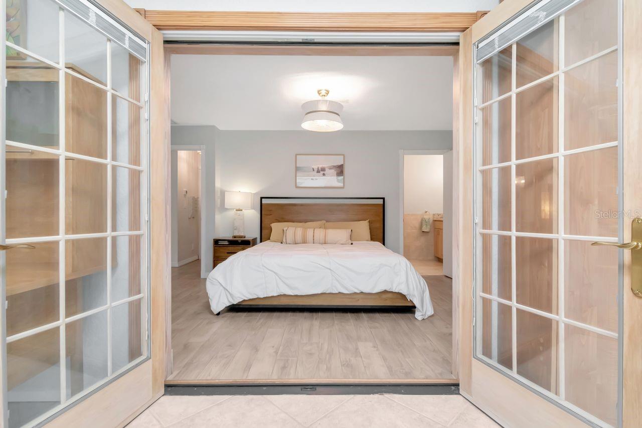 Master Retreat with windows and built-in mini blinds for privacy