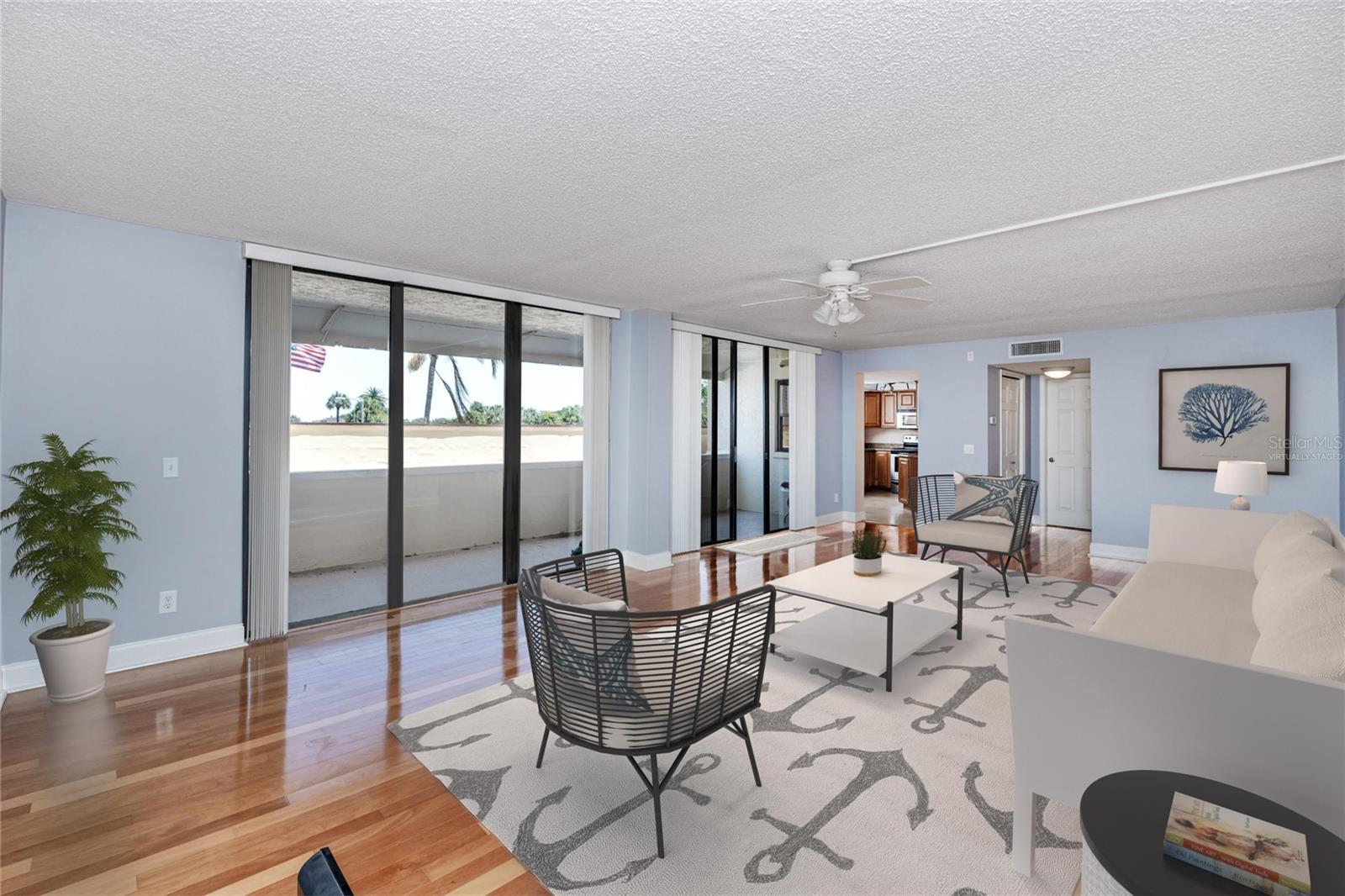 virtually staged living room