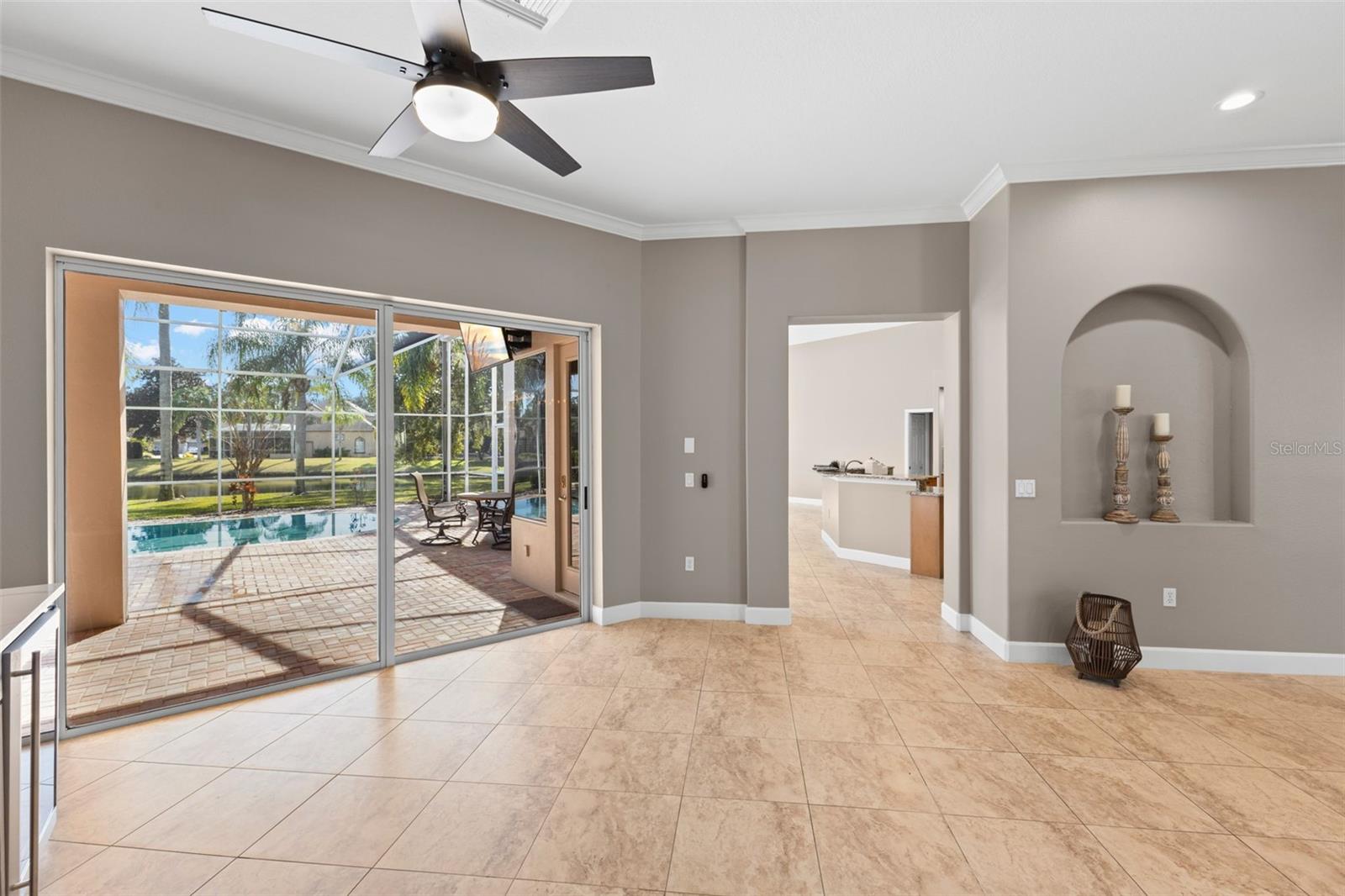 Pocket sliders off living room to lanai