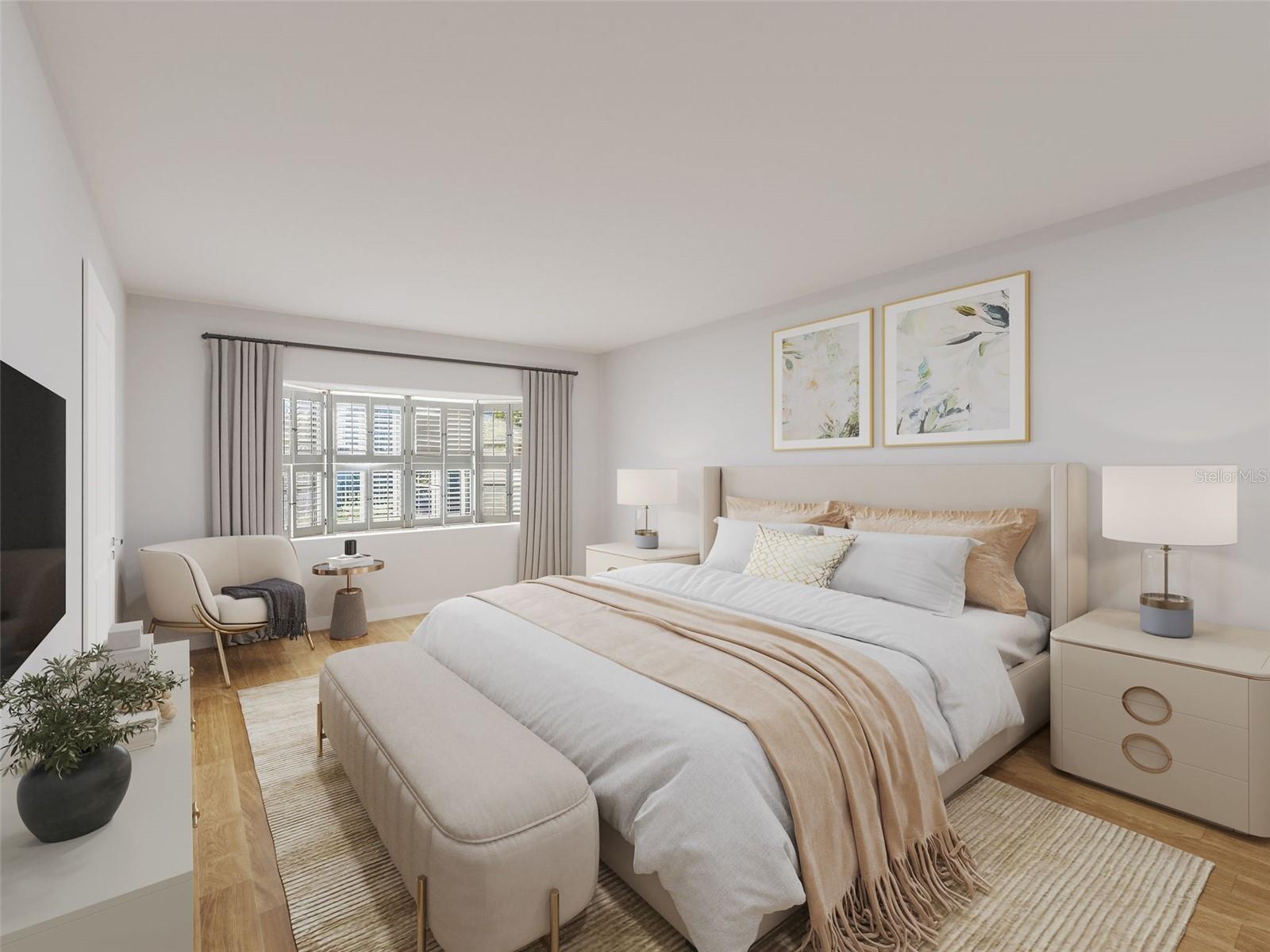 Virtually Renovated Primary Bedroom