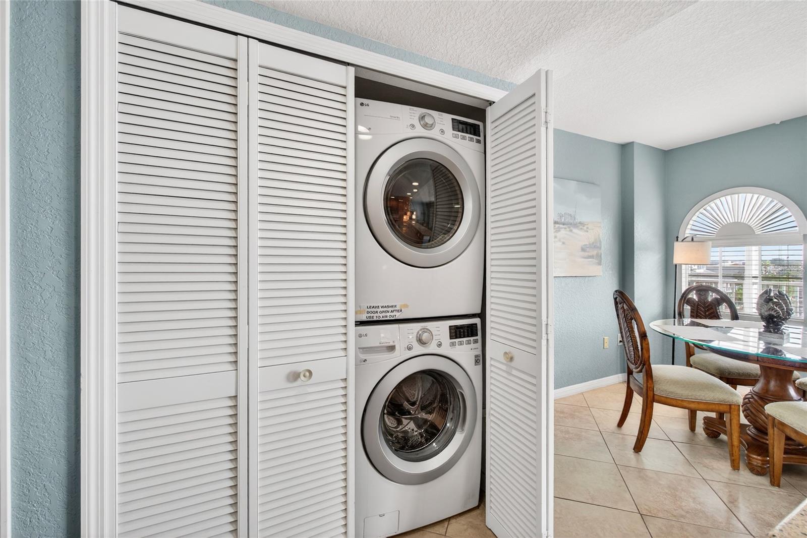laundry closet in unit