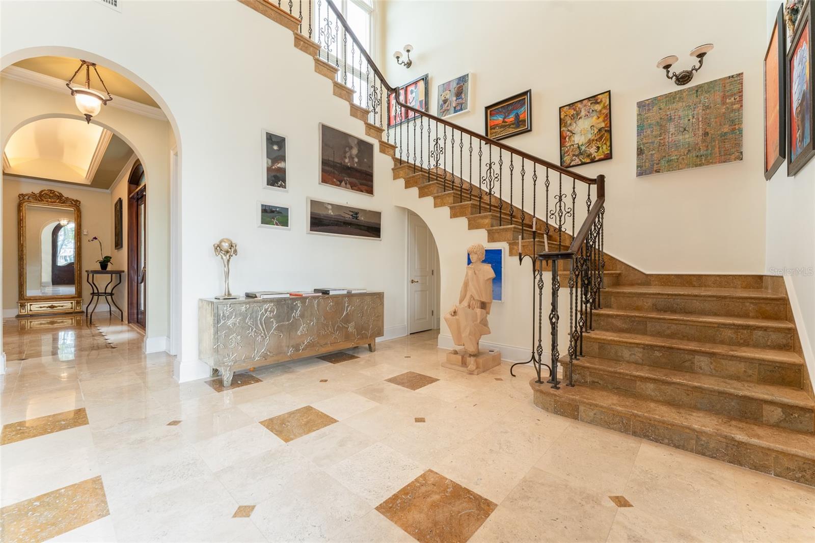 Foyer with endless wall space for art