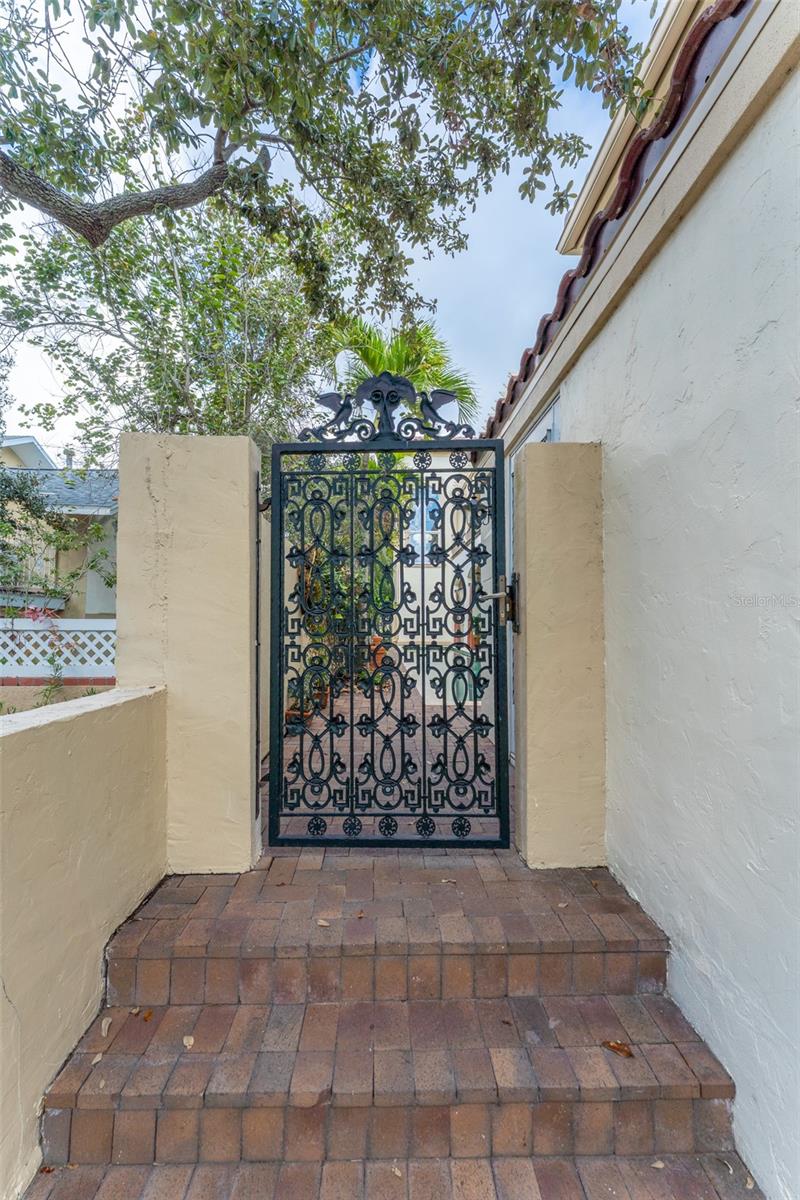 alley access gate to pool