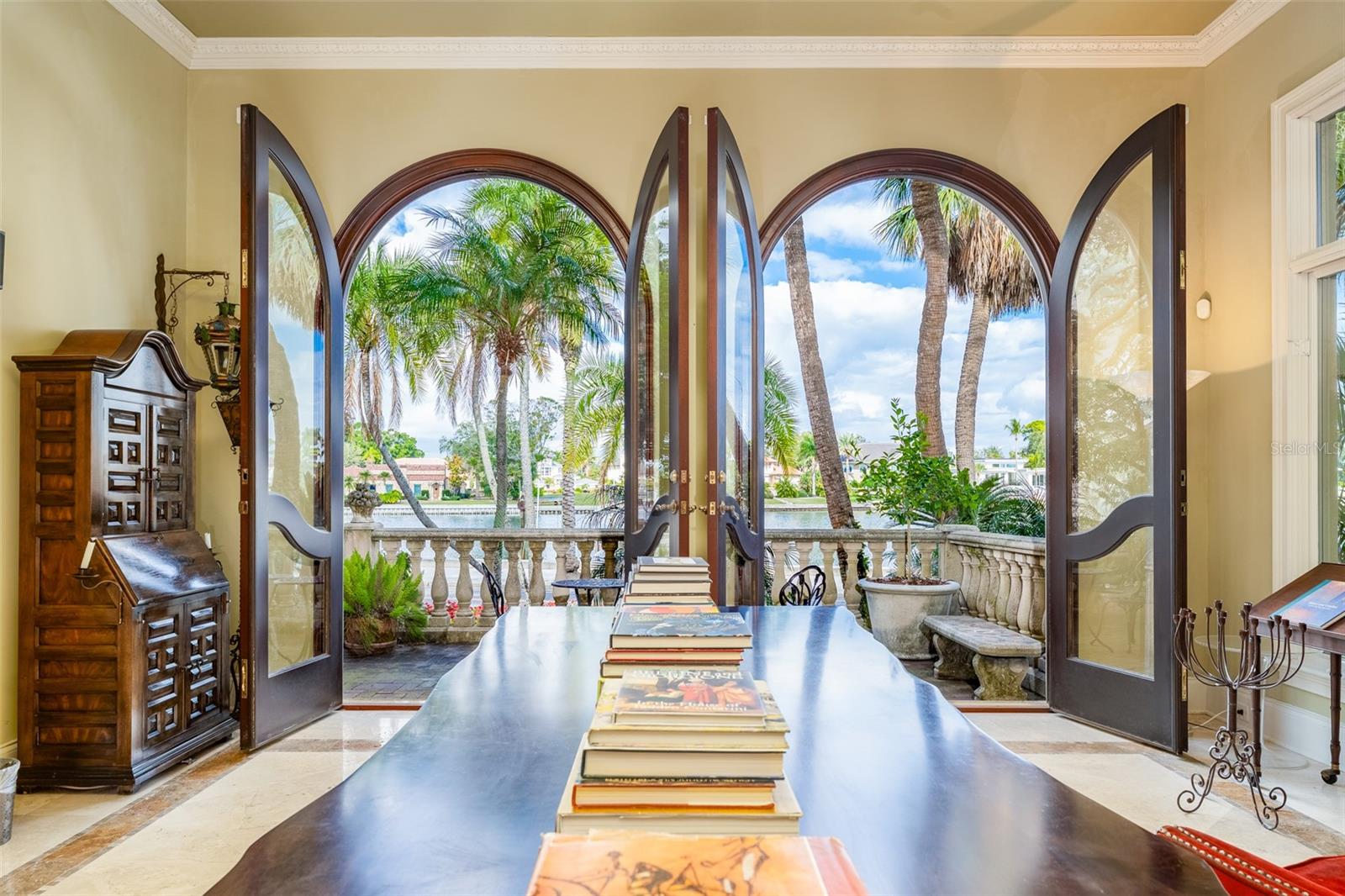 10 foot Mahogony doors opening to front porch