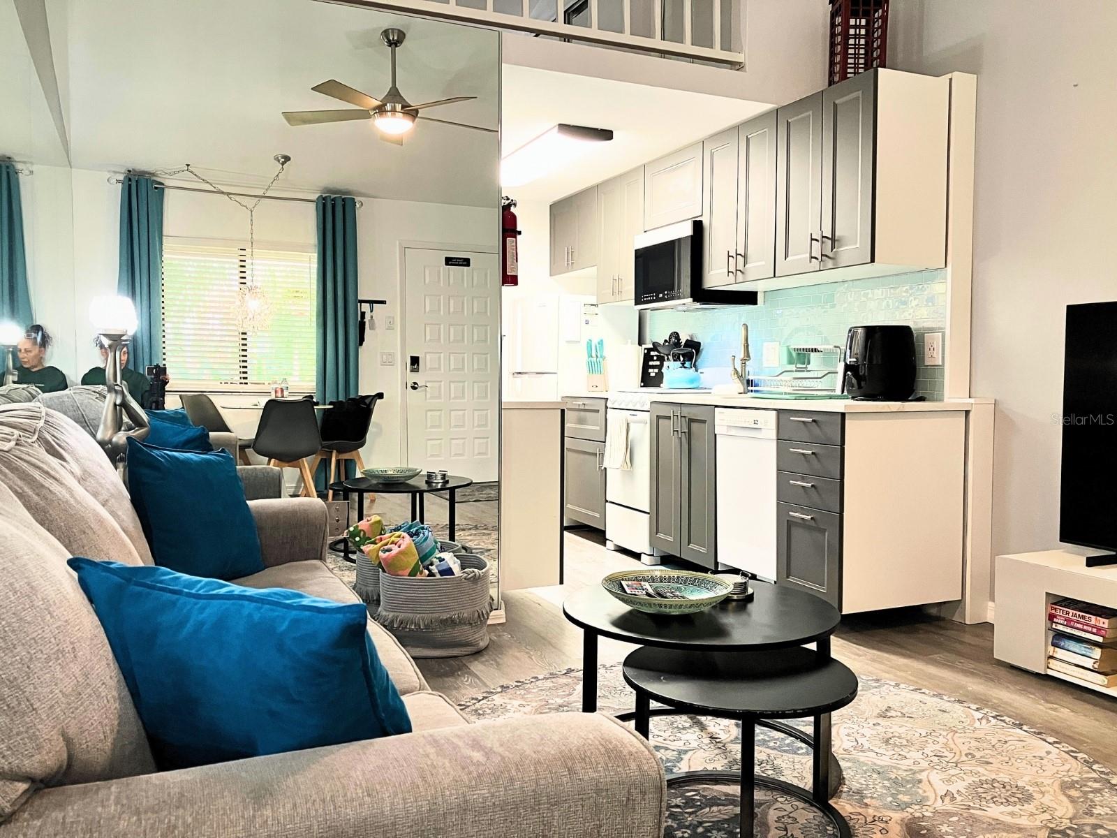 Living Room and kitchen area