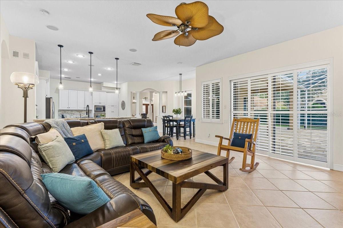 Large Family Room off the kitchen
