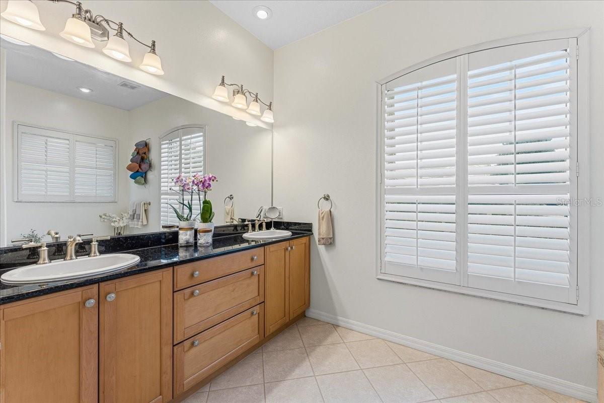 Primary ensuite Bathroom with dual sinks