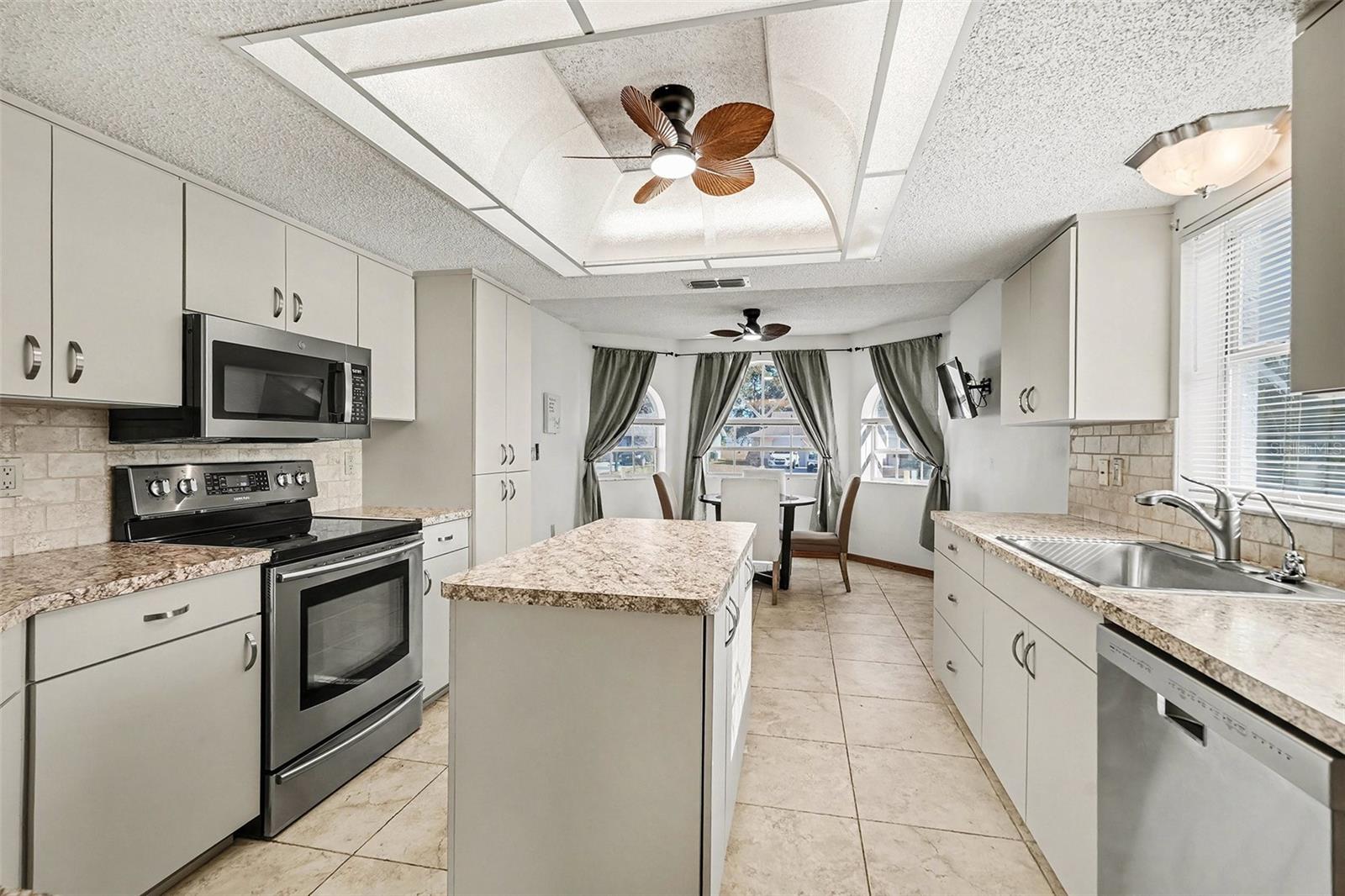 Kitchen with stainless steel appliances