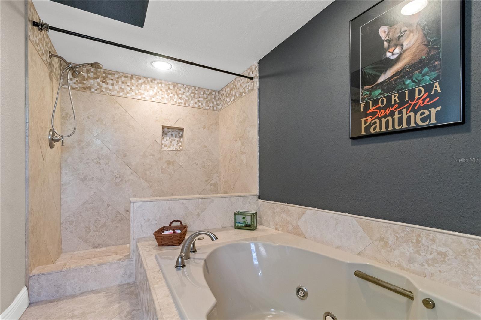 En Suite bathroom has a shower and a soaking tub