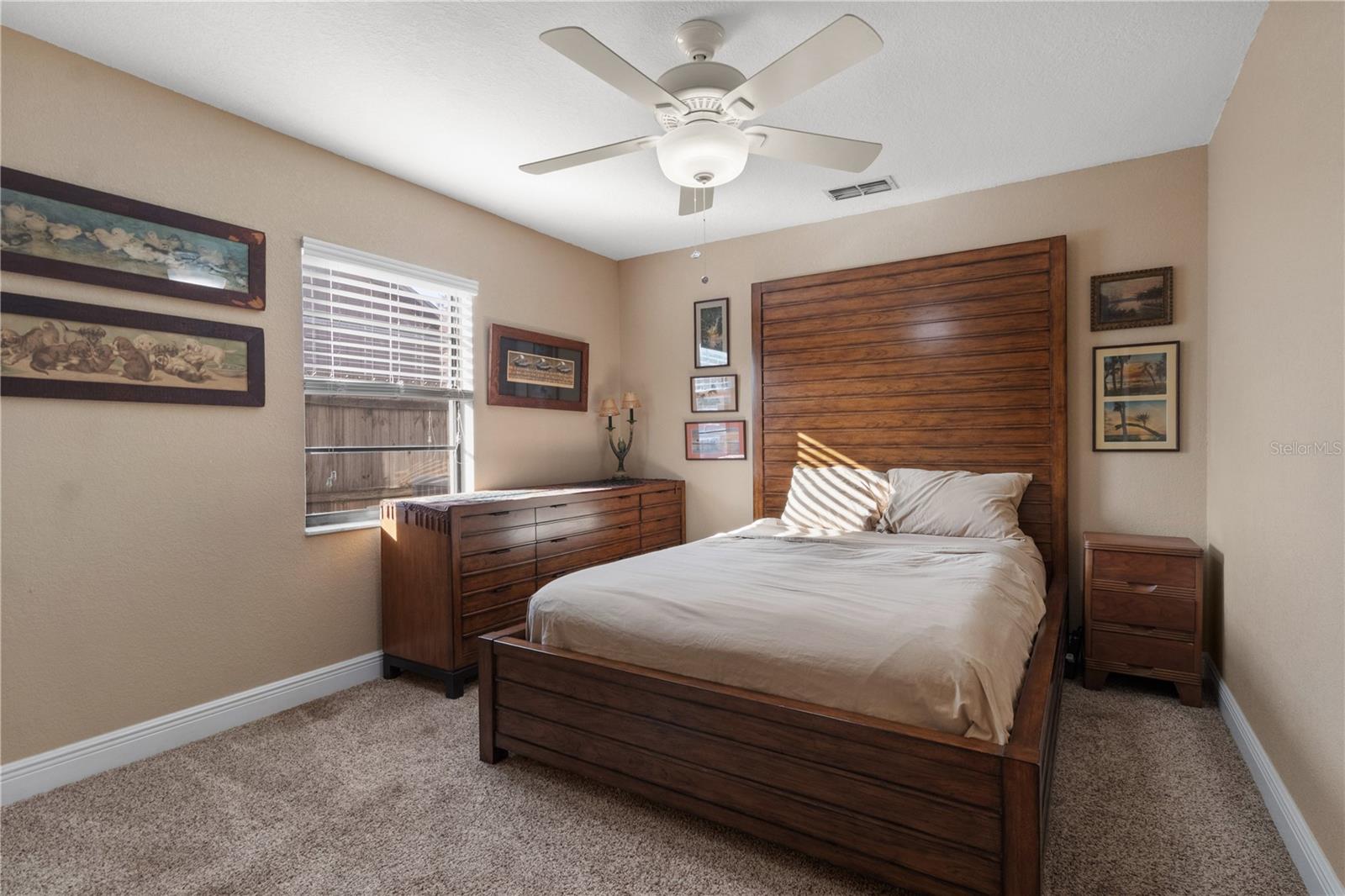 Secondary bedroom is large enough for a big bed