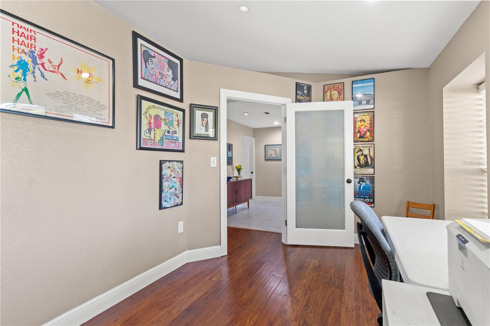 The office is filled with natural light.