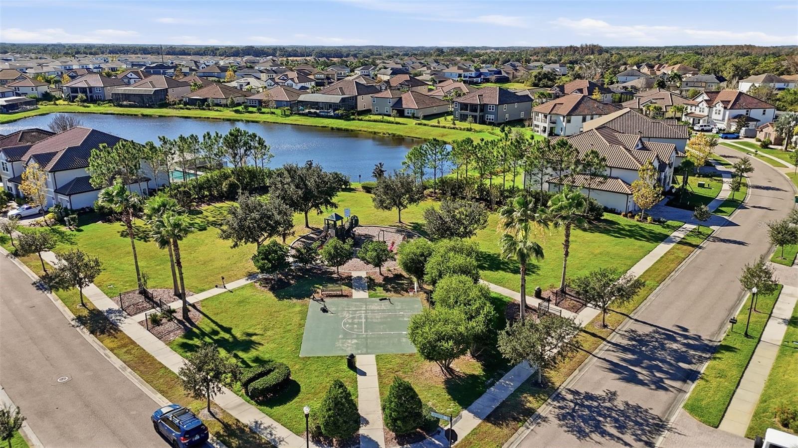 Graybrook's own park with a basketball court