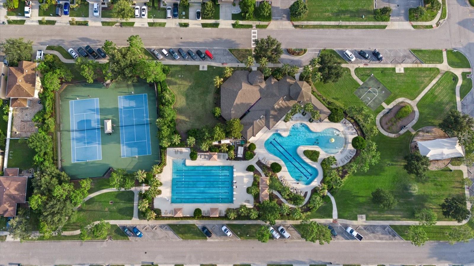 Community pools and tennis courts
