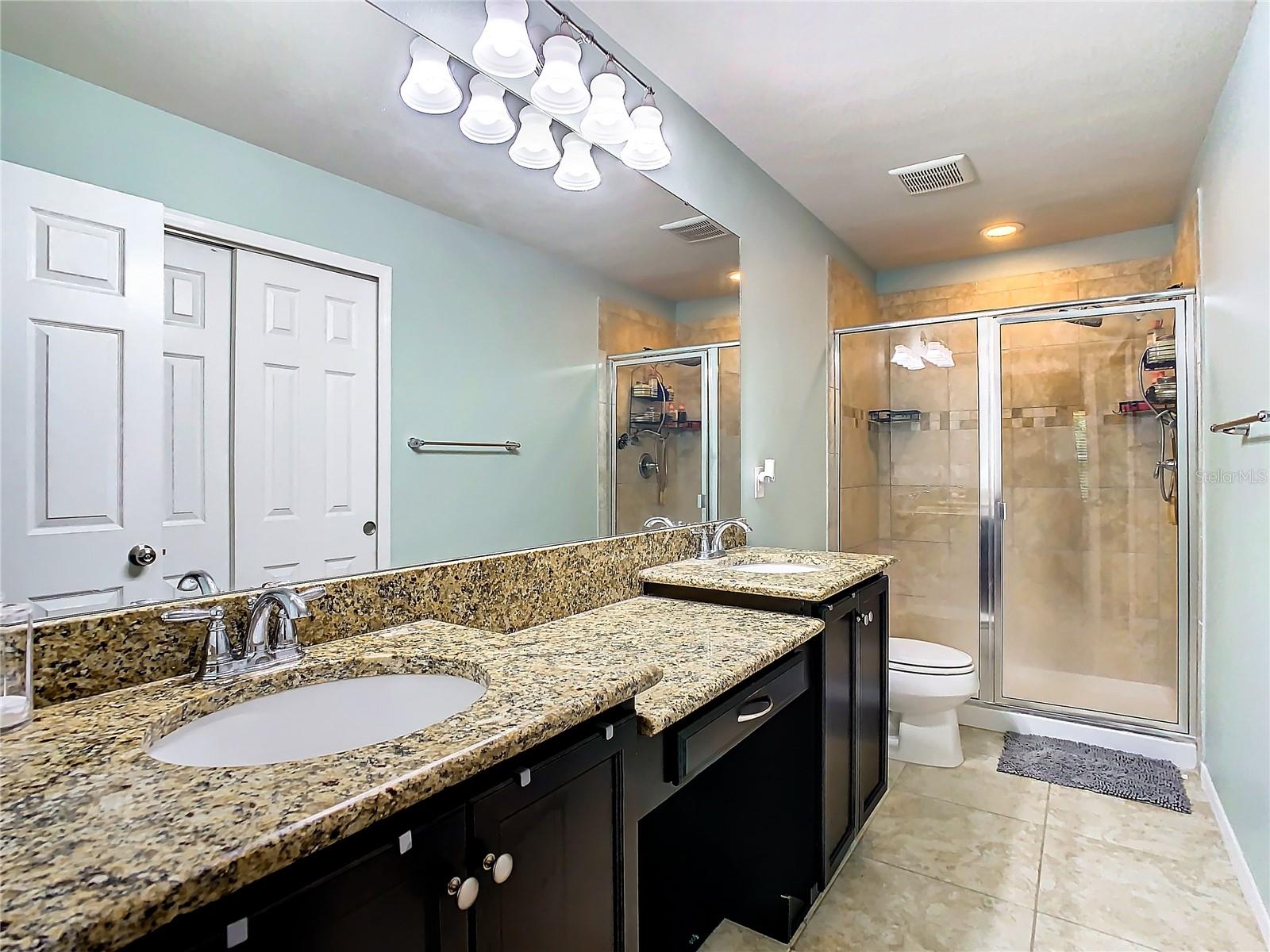 Master bath dual sinks