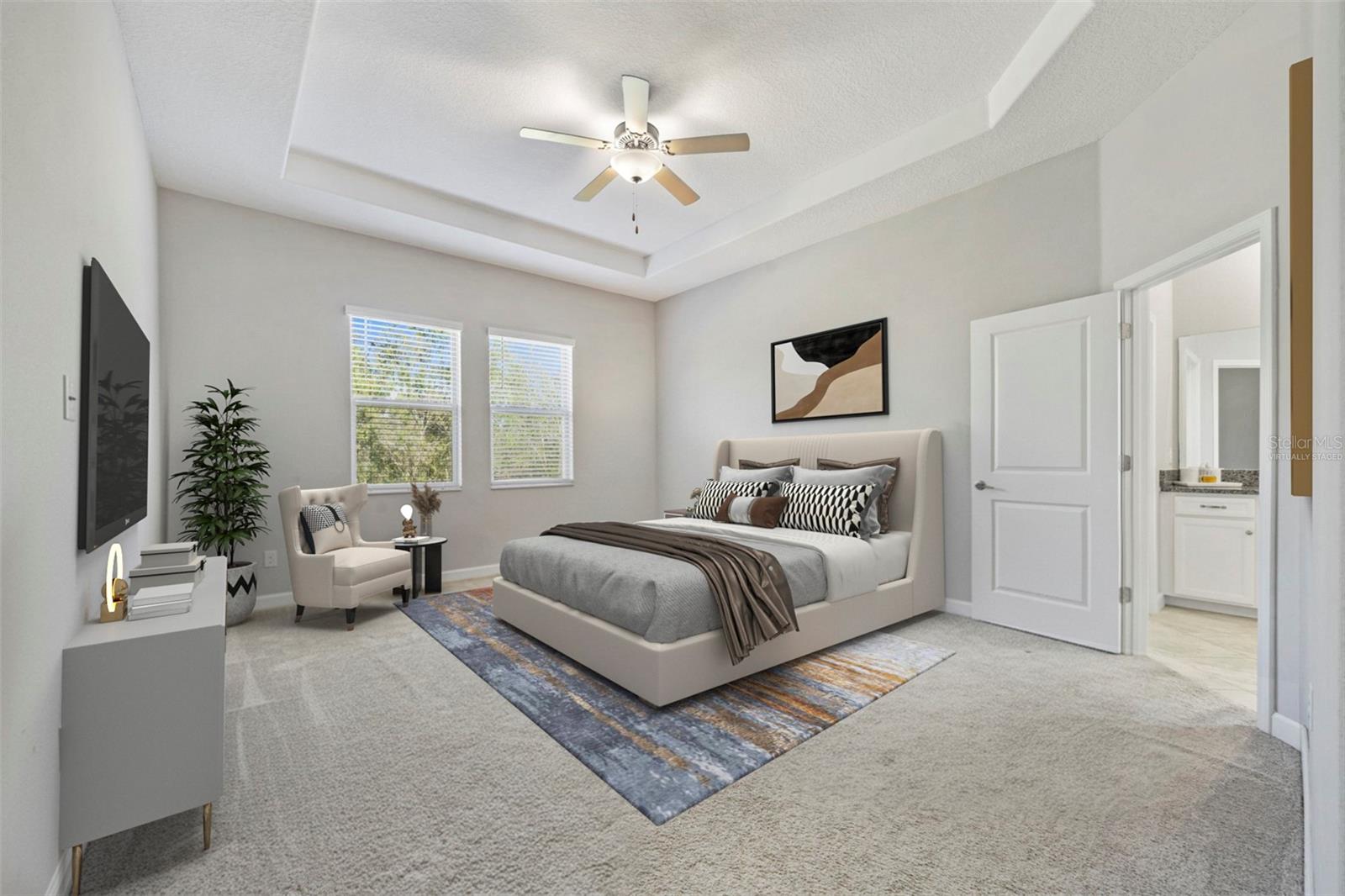 Large primary bedroom - Virtually staged