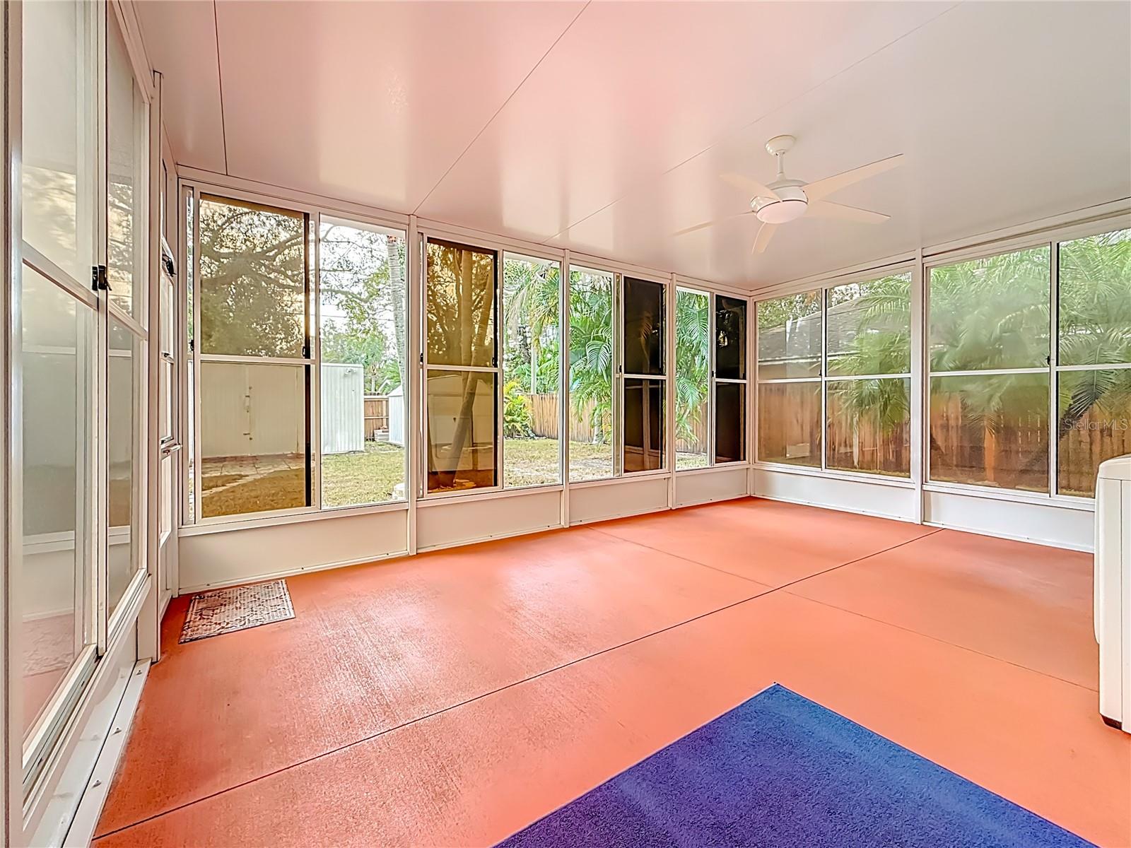 spacious screen porch