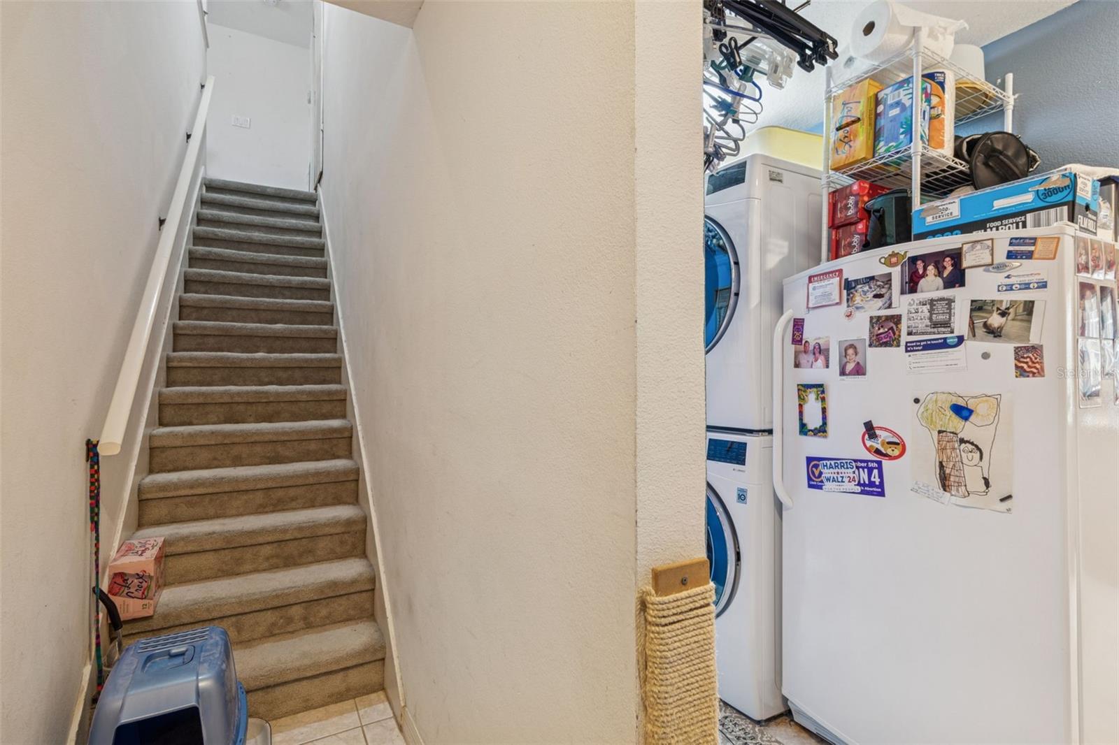 Stairs Leading to Large Loft and Full Bathroom