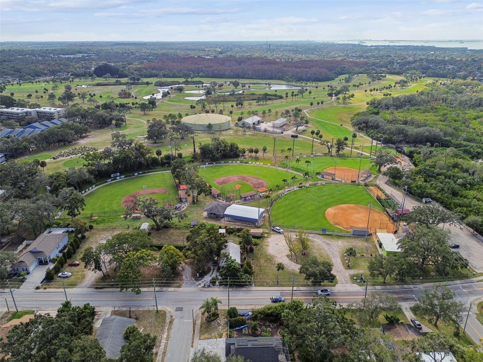 Sisler Baseball Fields with Tarpon Springs Golf Course Backing up to the Fields