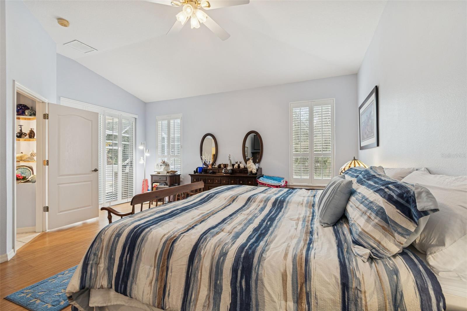 Primary Bedroom, Sliding Doors to Pool Area