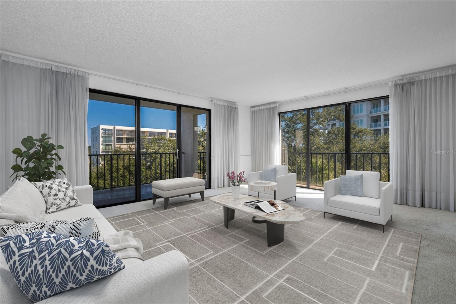 Living room with views forever to the north and to the east!