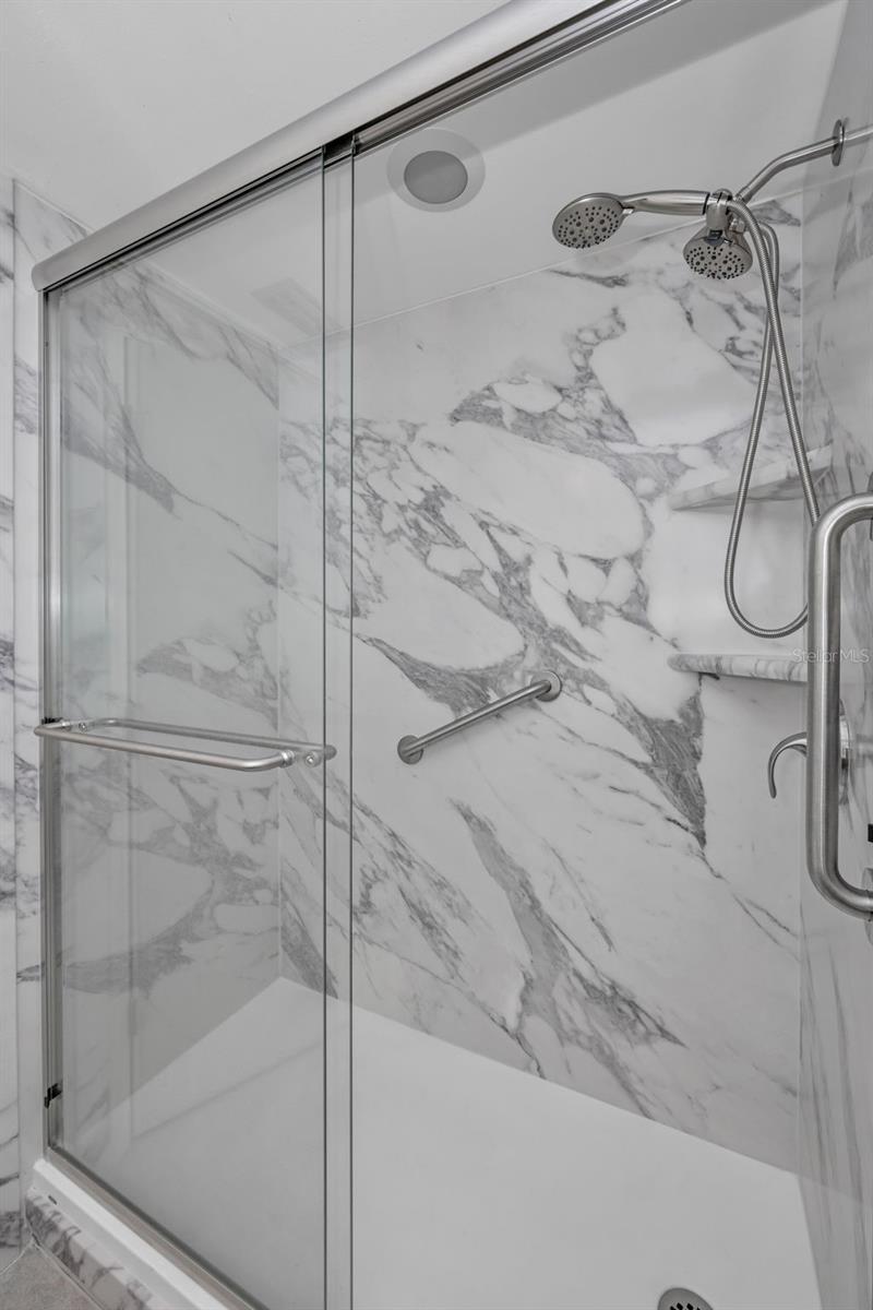 Master Shower. Newly updated and with a taller toilet.