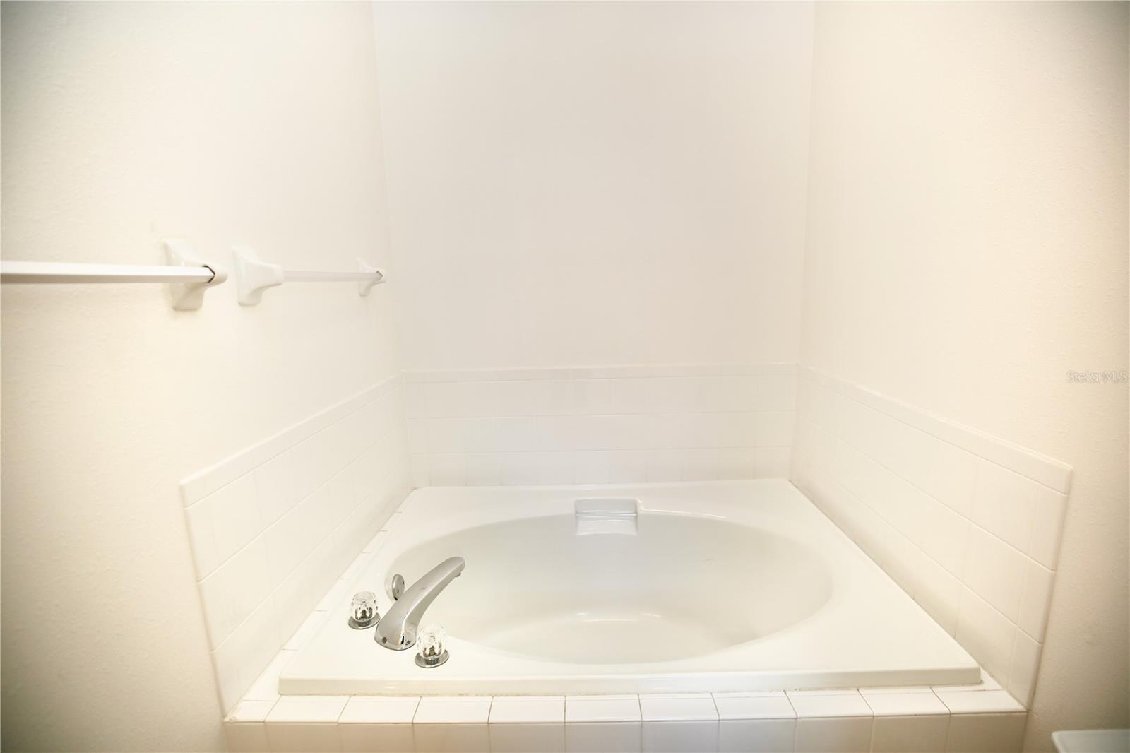 garden tub in primary bathroom