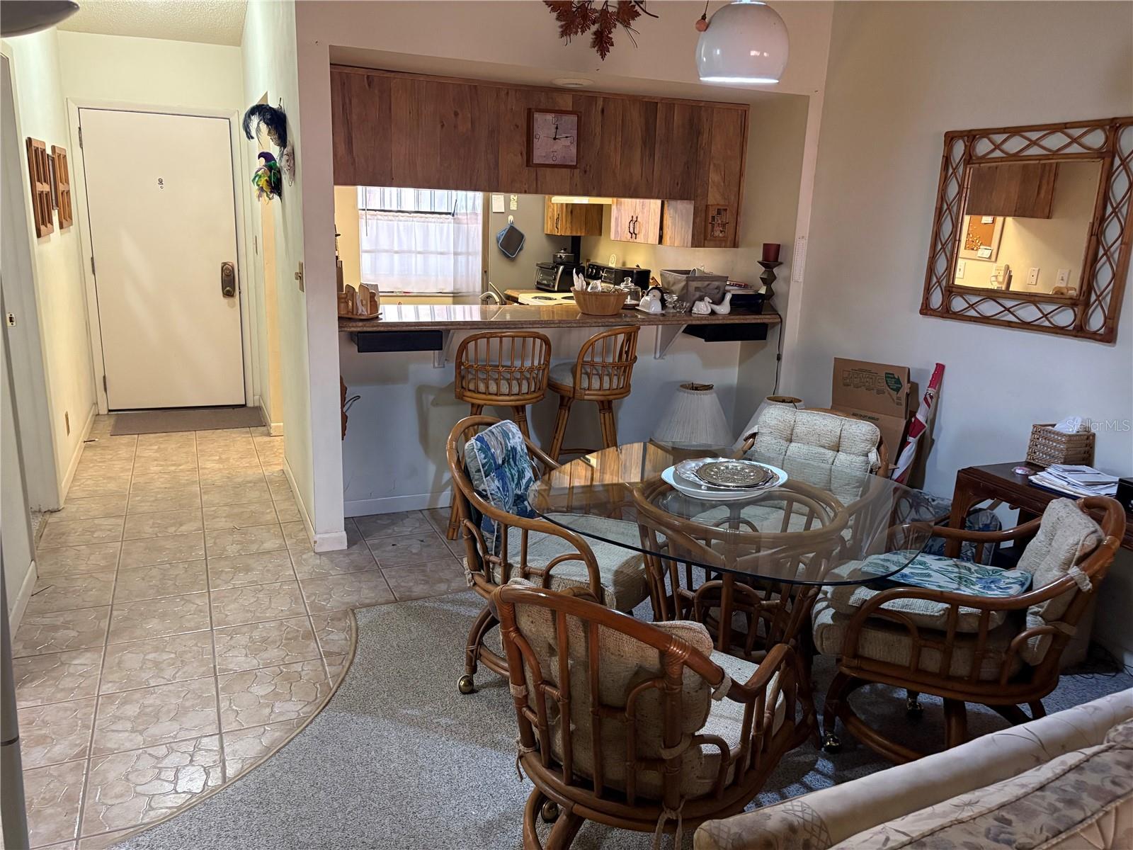 Dining area looking towards front door.