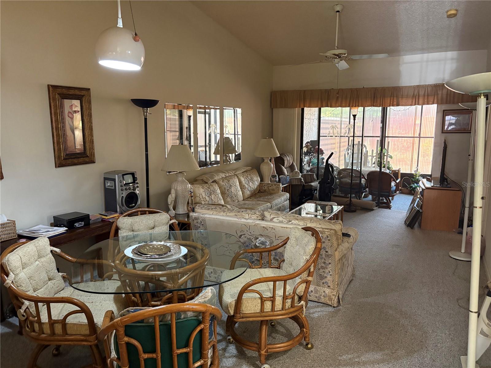 Dining room looking into lliving room.