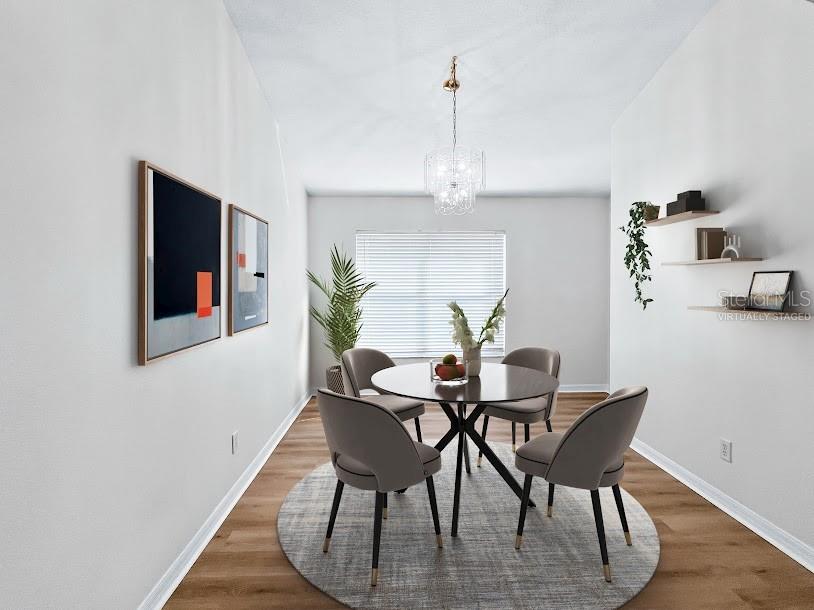 Dining room “virtually staged”