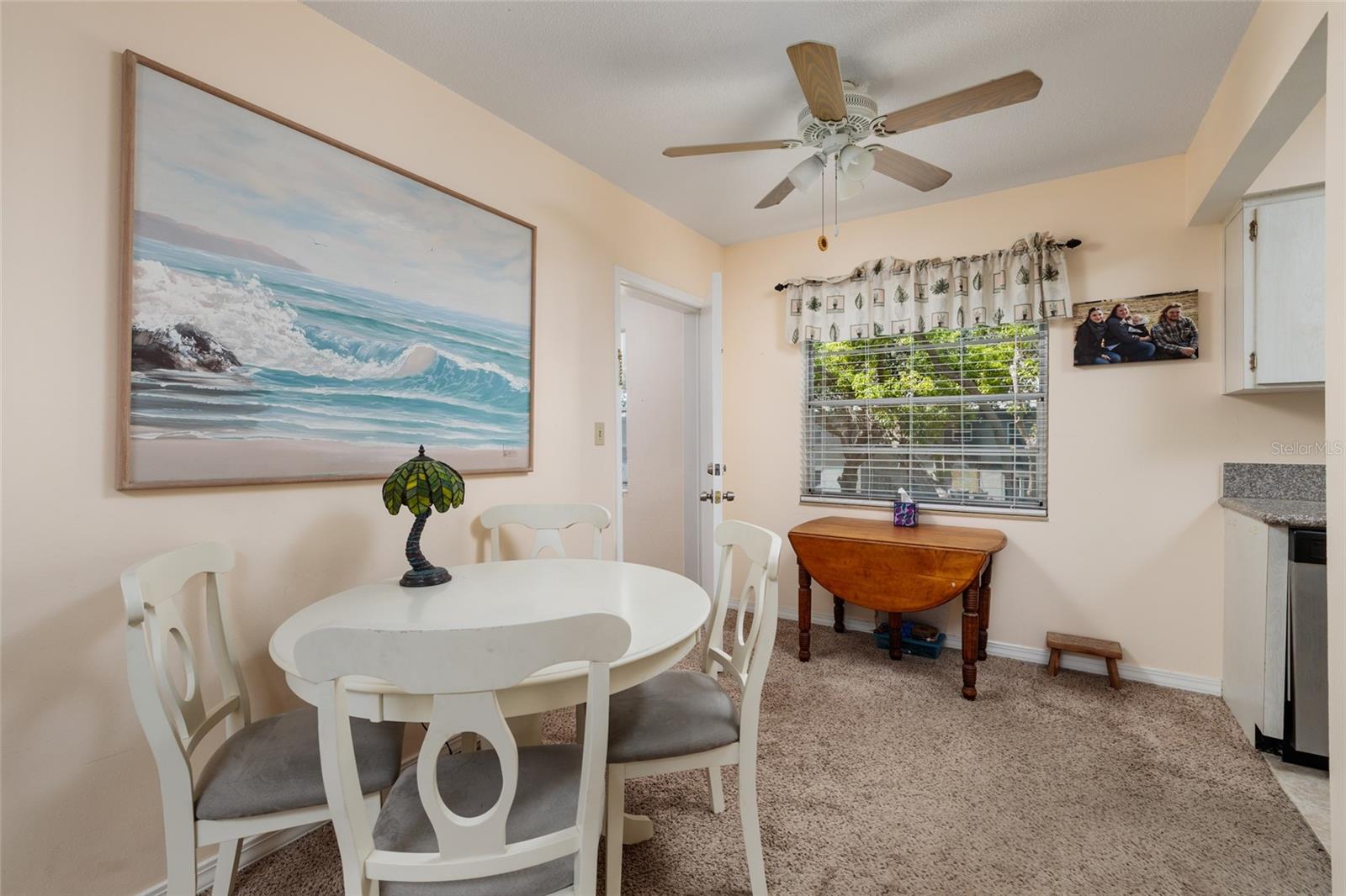 Dining area & back stairway door to the courtyard.