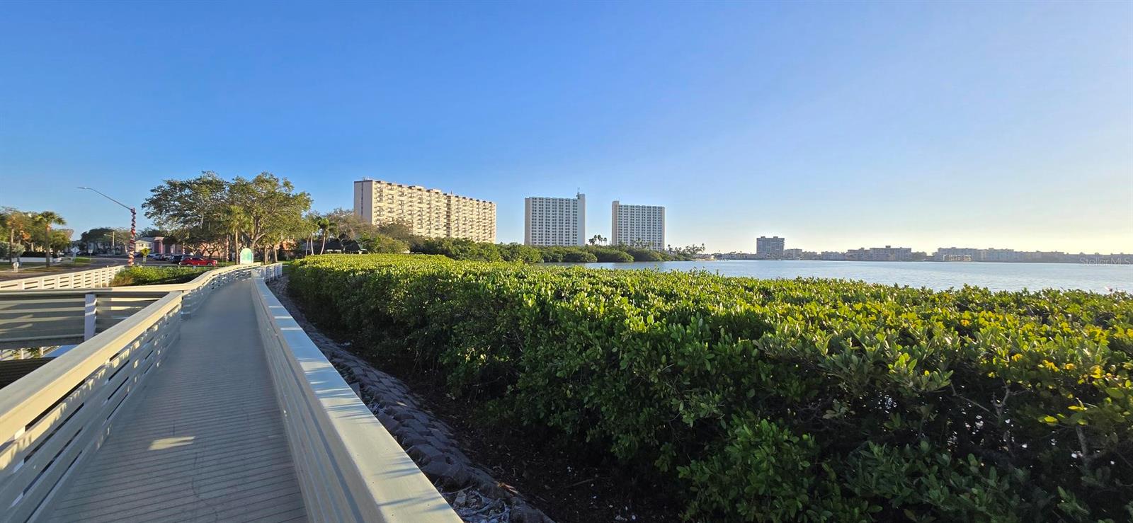 Pedestrian walkway on Boca Ciega Bay in the neighborhood.
