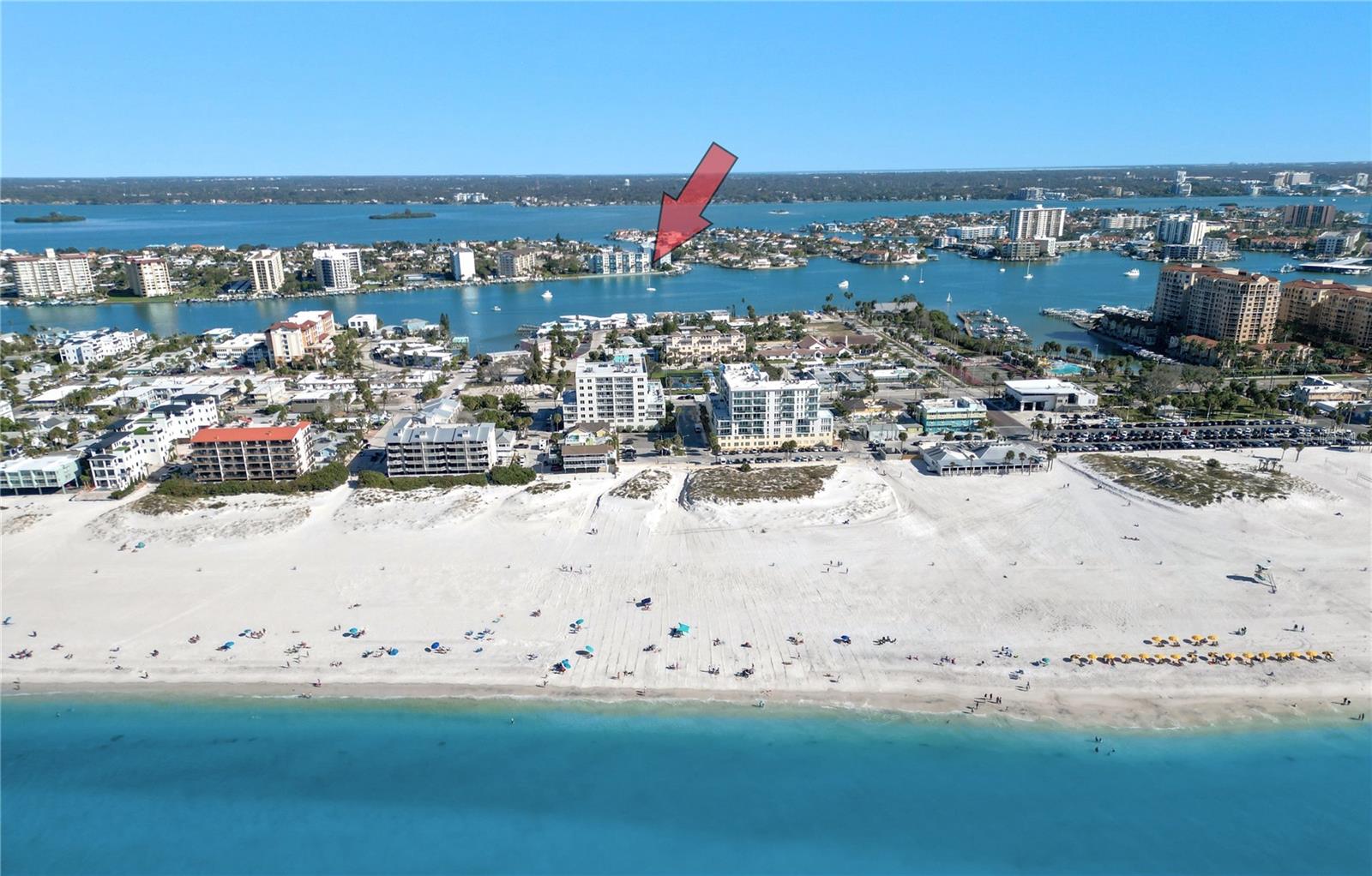 Clearwater Beach, with 644 Island Way in view.