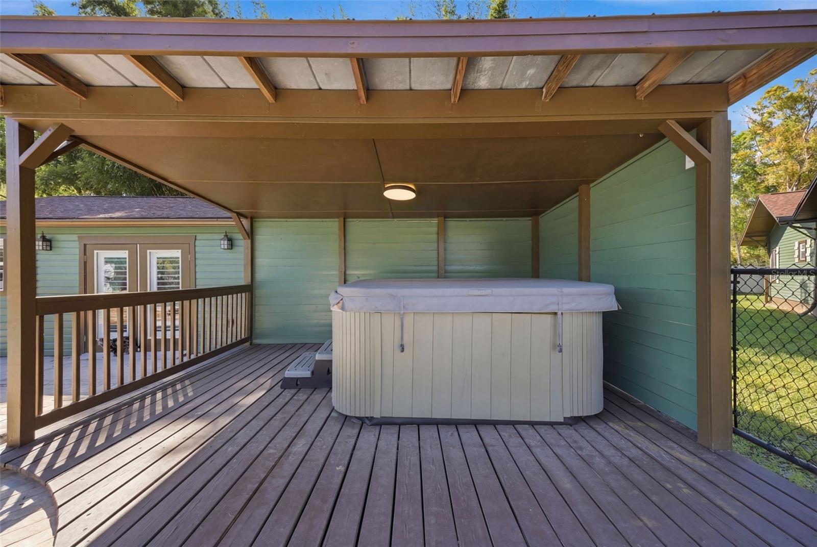 Covered Hot tub